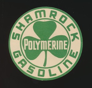 Vintage Shamrock Polymerine Gasoline Advertising Souvenir Decal