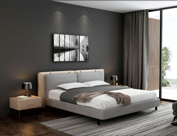 Doppelbett Bett Ehebett Design Luxus Luxur Betten Polsterbett Designbett Textil-image