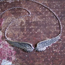 Vintage Angel Wings Feather Choker Necklace Statement Link Collar for Women