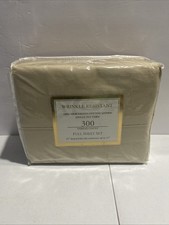 300 Thread Count Cotton Rich Full Sheet Set - Soft Wrinkle Resistant 4pc Tan