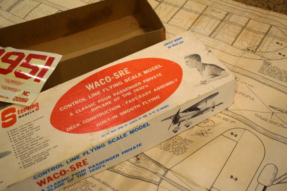STERLING MODELS  WACO SRE Model Kit C4 BOX INSTRUCTIONS, DECAL ONLY - READ - Image 4 of 4