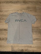 Rvca BIG RVCA Grey Noise White Logo Screenprint Men's Slim Fit L T-Shirt