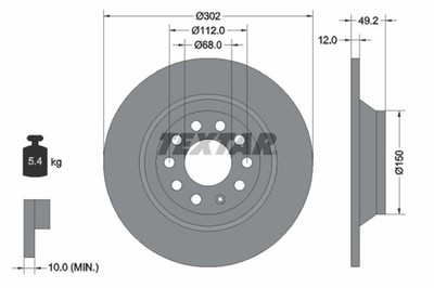 2x TEXTAR Bremsscheibe PRO 92132503 für A6 AUDI C6 4F5 4F2 2ED 1KD 1KQ Avant TDI