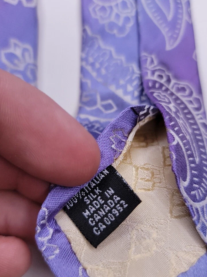 Gravata formal masculina Bachrach 58"Lx4"W azul/roxa - Imagem 4 de 4