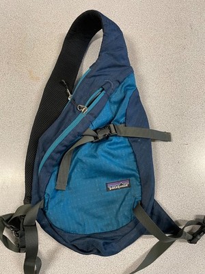 Patagonia Atom Sling Bag 8L Blue Teal Vtg Crossbody Backpack Hiking Daypack Read
