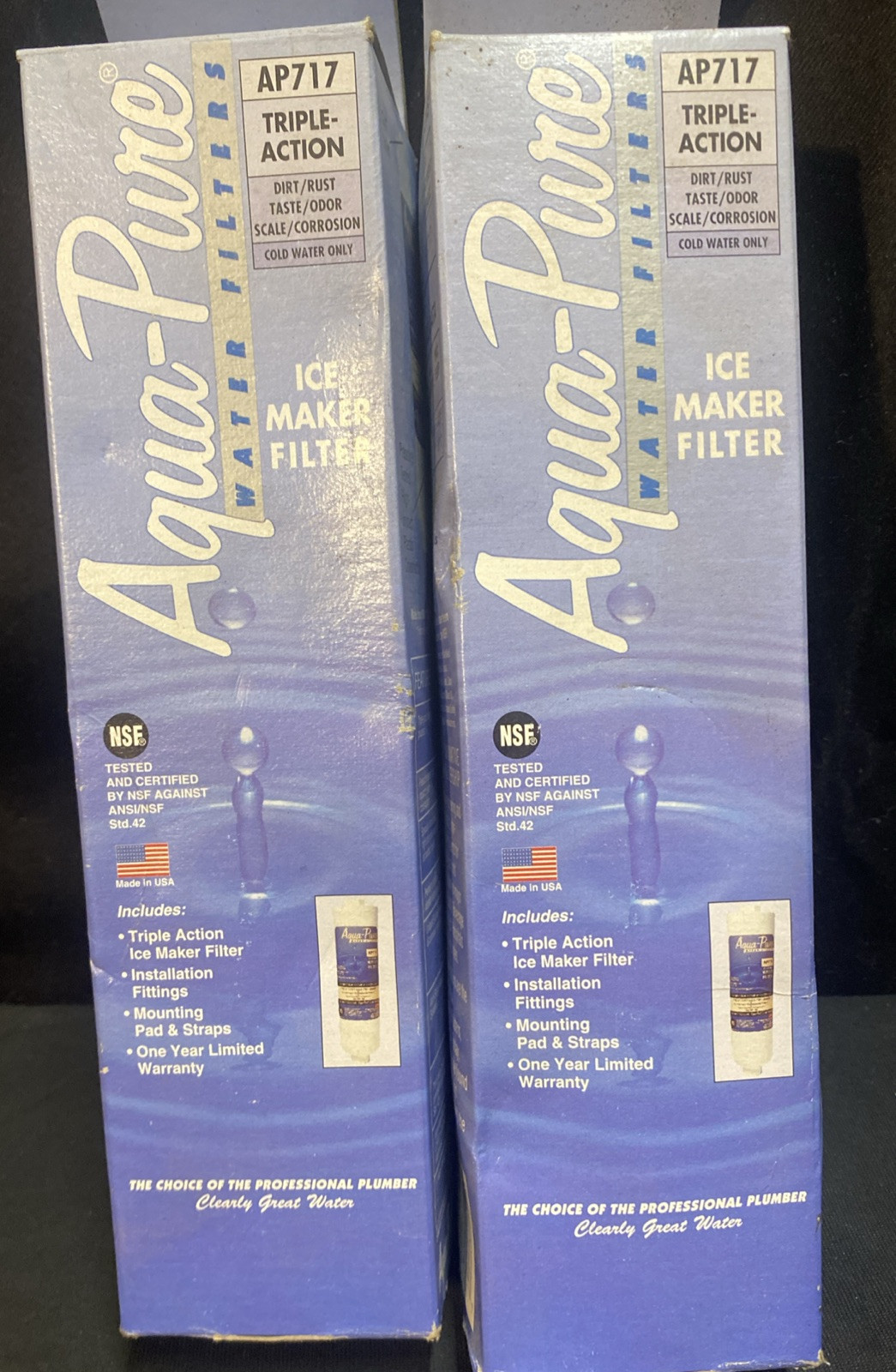 Aqua-Pure AP717 Ice Maker Filter - Unused In Box  Set of 2