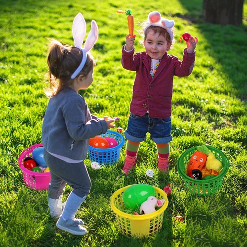 18PCS Easter Baskets Small for Kids Bulk with Handles Plus 70g Easter Grass S... - Picture 6 of 7