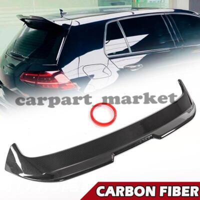 Rear Roof Spoiler Wing For VW Golf7 MK7 MK7.5 GTI GTD R 2014-20 Carbon Fiber &