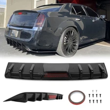 For Chrysler 300 300S SRT8 Rear Bumper Diffuser Lip Shark Fins Splitter Spoiler