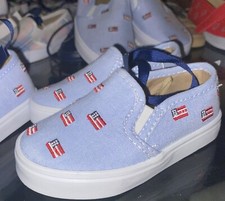 Janie And Jack EMBROIDERED FLAG SLIP-ON SNEAKER Sz 5
