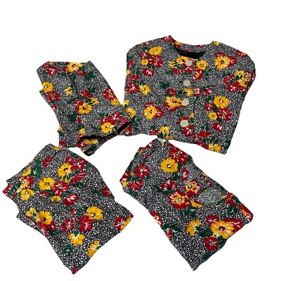 Vintage Short Suit Set By Mondi Floral 2 Piece Jacket Shorts Top Cami Sz 34-38