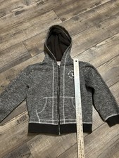 True Religion Boys Jacket Size 4 Gray Full-Zip Hoodie Lightweight
