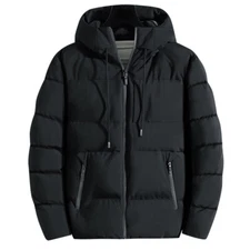 Winter Men Warm Duck Down Jacket Ski Snow Thick Hooded Puffer Coat Parka Quilte,