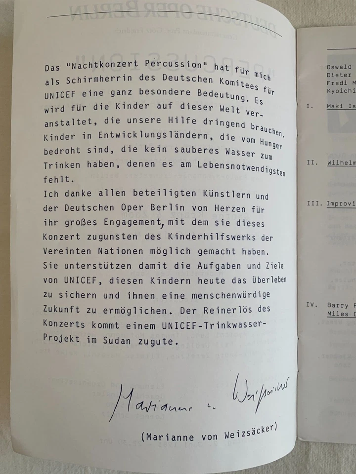 Deutsche Oper Berlin - Programmheft Nachtkonzert für UNICEF 1985 - Selten!! - Bild 3 von 4