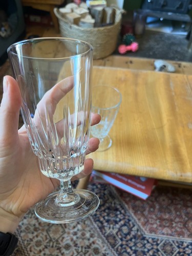 2 vintage luminarc water/sundae crystal glasses - Picture 7 of 7