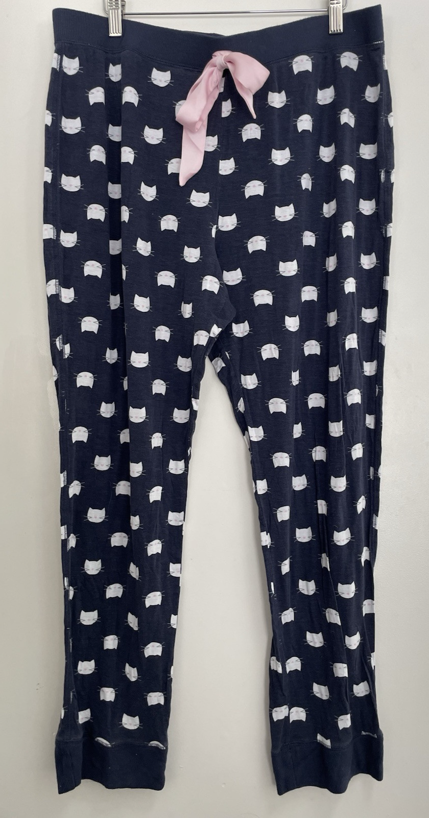 Jennifer Moore Intimates Women's Cute Cat Rayon Elastic Waist PJ Pants Navy XL
