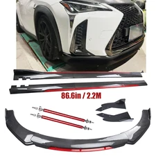 Front Bumper Lip Spoiler Splitter Side Skirt Carbon Fiber For Lexus UX200 UX250h