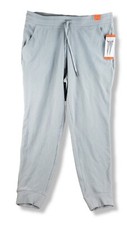 Andrew Marc New York Women's Jogger Sweatpants Rib Knit Pants Cement XXL