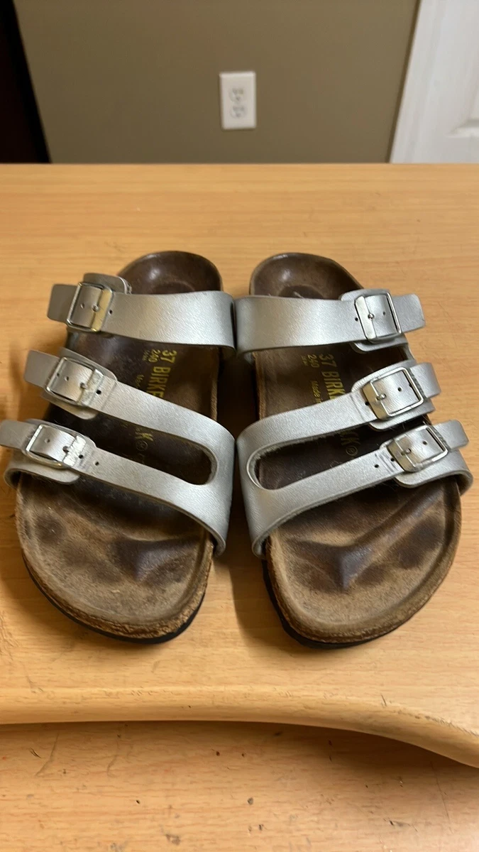 BIRKENSTOCK FLORIDA 3 Strap Silver Size 37 / 6 | eBay