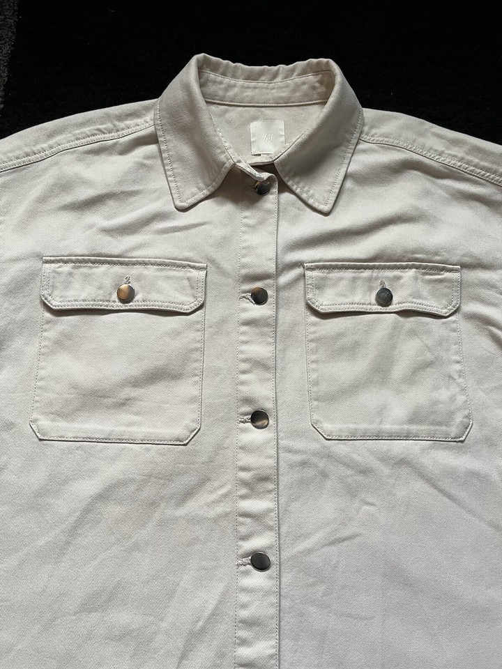 H&M Mens Shirt Jacket Shacket Beige Large eBay