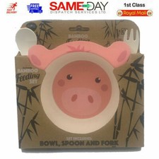 3pc Bamboo Eco Dinner Babies Feeding Set The leonardo collection Bbaby gift New