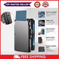 Men's RFID Blocking Slim Bifold Wallet with Pop-Up Card Holder  Money Clip