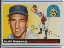 1955 Topps Baseball Card Wayne Terwilliger 2nd Base Washington Nats NR MT # 34