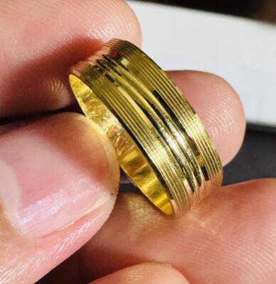 18K 750 Real FINE Solid Saudi UAE Ring MEN