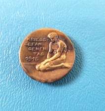 Rare WWI German Prisoner of War Pin Lapel Medal POW Event Day c. 1916