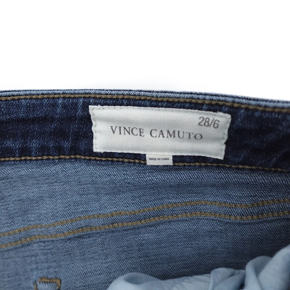 Pantalones Cortos Vince Camuto Para Mujer 28/6 Azul Denim Corte Tiro Medio Lavado Foto 3 de 4