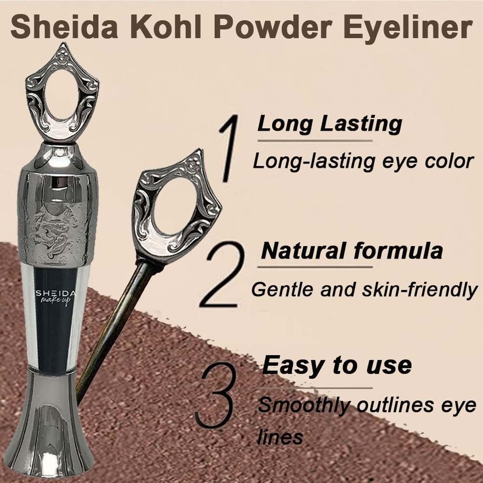 Sheida Kohl Powder Eyeliner, Handmade 100 Natural Eyeliner in Powder
