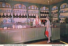 Pasteur-Galt Apothecary Shop, Williamsburg, Virginia, UNP, Exc Cond --POSTCARD
