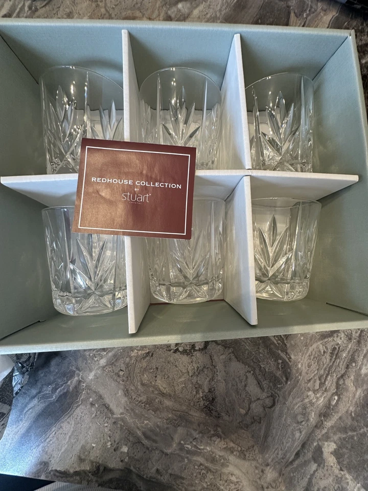 STUART CRYSTAL REDHAUSE Collection Ashbury Whiskey Tumbler/rummer Glass Set Of 6 - Image 2 of 4