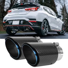 2.5"ID to 3.5"OD Carbon Fiber Stainless Dual Exhaust Tips For Hyundai Veloster N