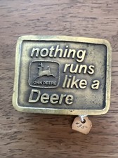 JOHN DEERE 1977 VINTAGE NOTHING RUNS LIKE A DEERE PEWTER BELT BUCKLE