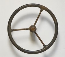 Antique Pre -war Rat Rod Era Steering Wheel With Art Deco Center Motif