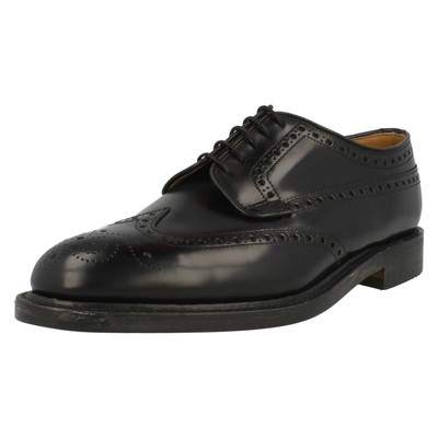 loake black leather brogues