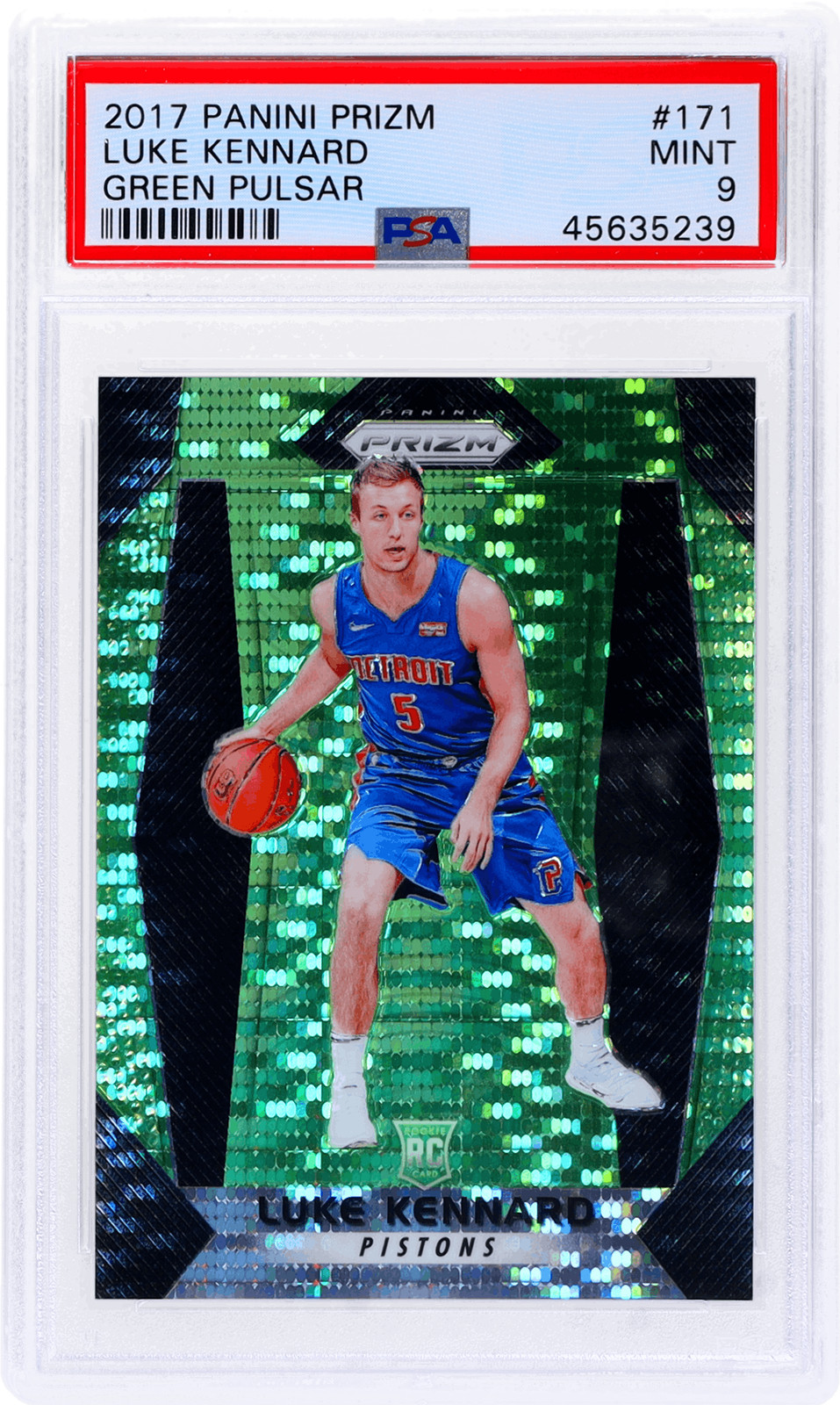 2017 Panini Prizm Luke Kennard Green Pulsar Prizm #171 /25 PSA 9 Rookie RC
