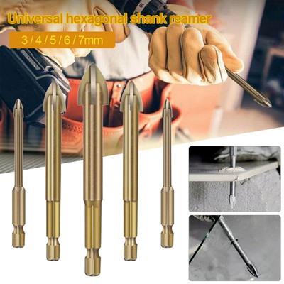 3-7mm Universal Efficient Drilling Tool Hexagonal Handle Reamers Tool 5Pcs