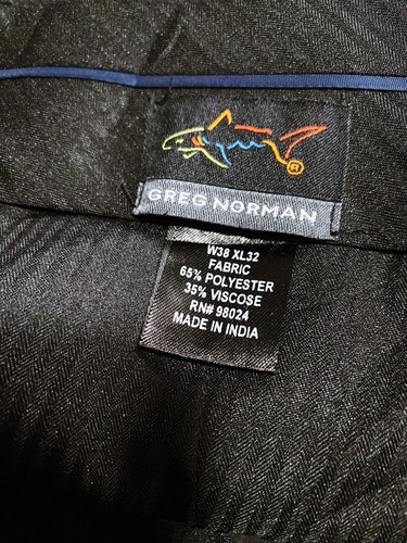 Greg Norman Mens Pants Size 38x32 Black Flat Front Mid-Rise Pockets - Picture 6 of 9