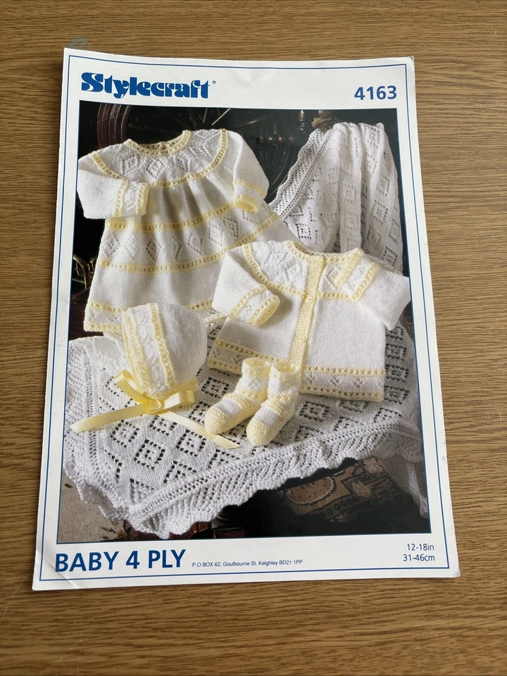 Stylecraft 4 Ply Baby Set - 12 to 18 Inches - 4163 Outfit & Shawl - Image 3 of 3