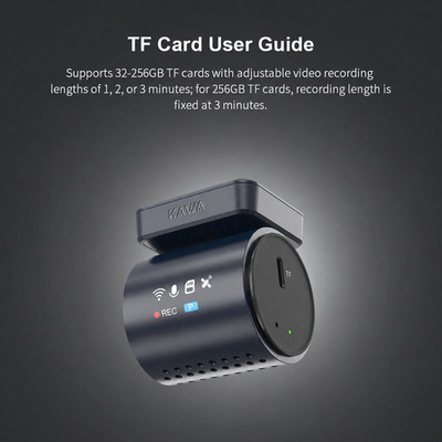 KAWA 4K Mini 7 PRO Dash Cam Front, Voice Control, Stealth Display, 3D DNG