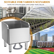 Commercial Stainless Steel Mop Sink Laundry Room Floor Mop Sink with Drainage