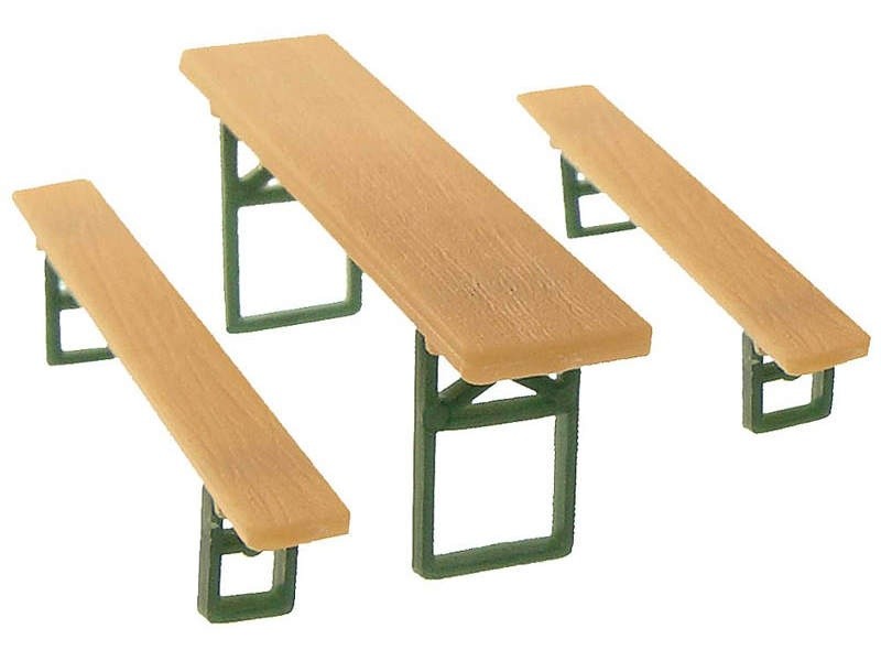 FALLER 180444 40 Brauerei-B&auml;nke und 20 Tische, Bausatz, 1:87 / Spur H0