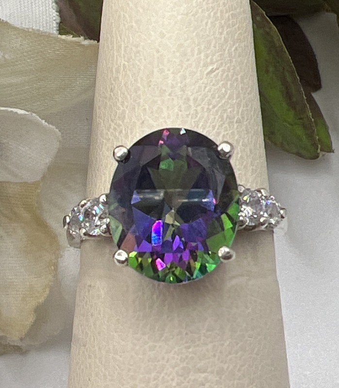 Sterling Silver Mystic Quartz Ring Size 6.5 