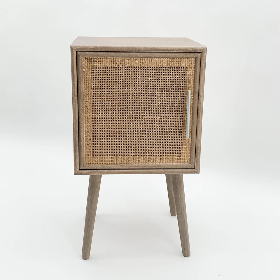 Bedside Table Wooden Brown 70cm Rustic Narrow Nightstand with Drawer Solid Pine. - Image 2 of 4