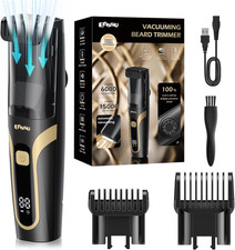 Beard Trimmer for Men - Electric Cordless Vacuum Mens Beard Trimmer with Adjusta