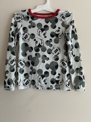 Disney Cuddl Duds Toddler Girl Mickey Mouse Polyester Long Sleeve Shirt White 5T