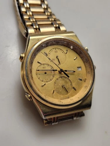 Vintage Seiko 7T32-7A20 Men's Chronograph Watch Gold Tone Case
