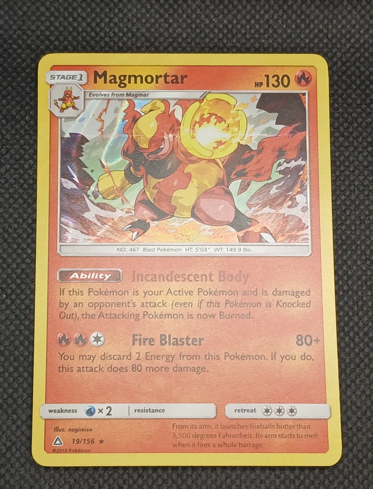 Magmortar Holo Rare Holo SM - Ultra Prism 19/156 LP